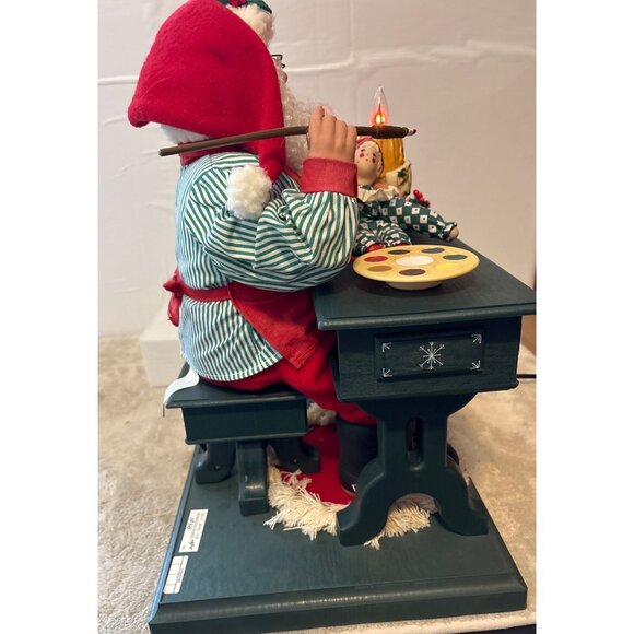 Vtg. 18" Santa Painting Toys at Desk Lighted Christmas Holiday Creations READ - Picture 2 of 15